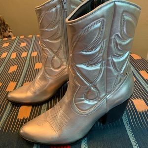 Silver Cowboy Boots